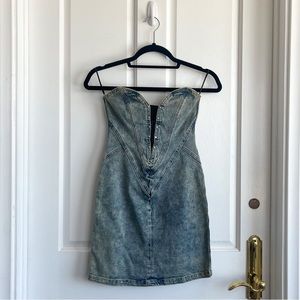 denim mini dress